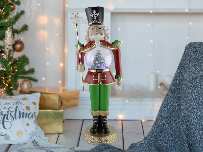 Läs mer om Lysande Juldekoration med Snö - Nötknäpparen