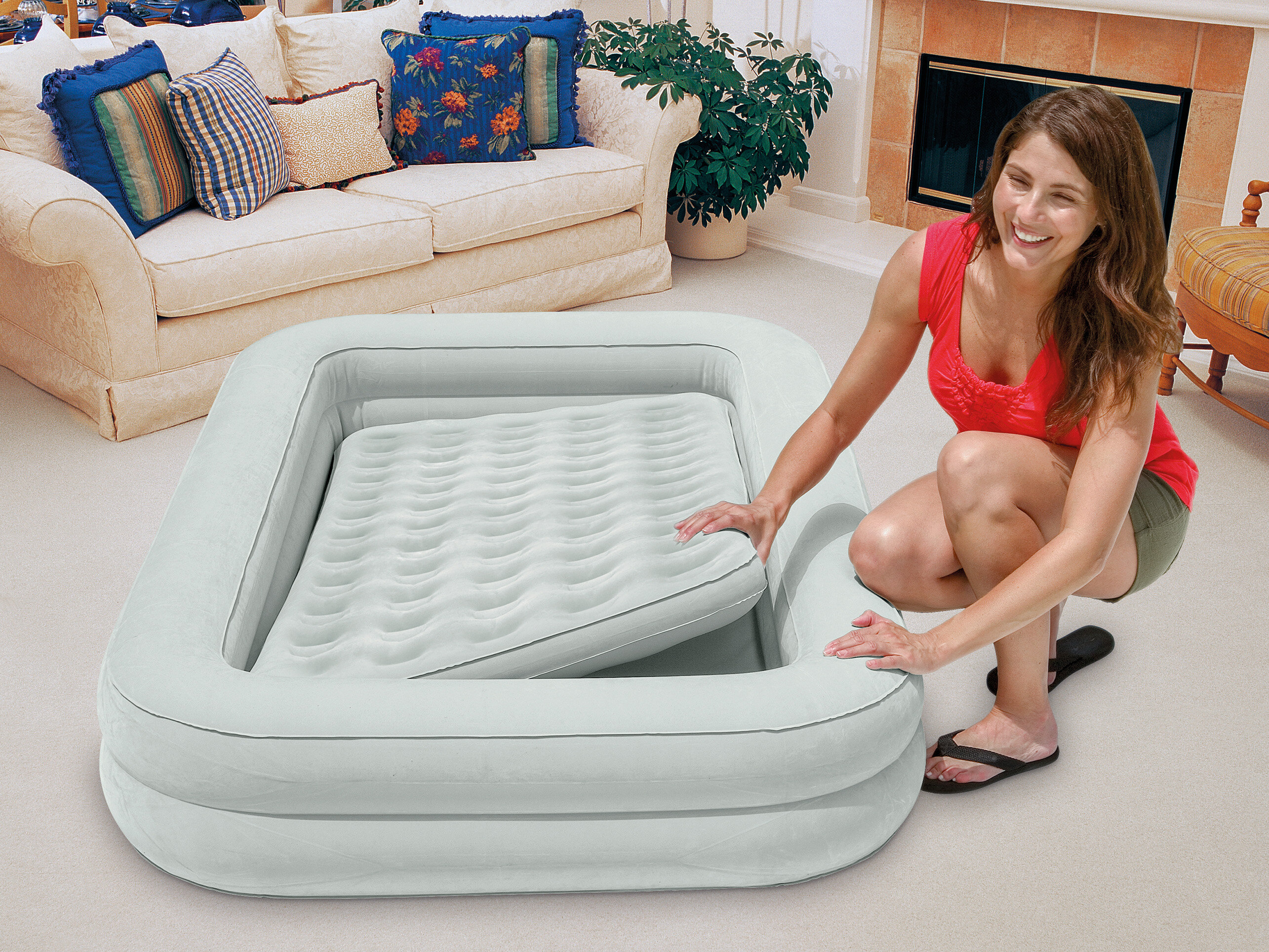 Intex Uppblåsbar Resesäng för Barn Smidig extramadrass! CoolStuff.se